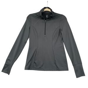 Z By Zella Dark Grey Long‎ Sleeve Quarter Zip Athletic Pullover Jacket Womens XS